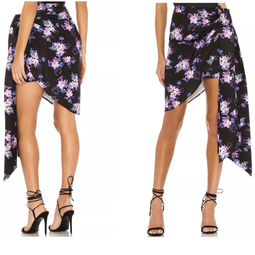 Lovers + Friends Kana Skirt in Royal Floral Black
